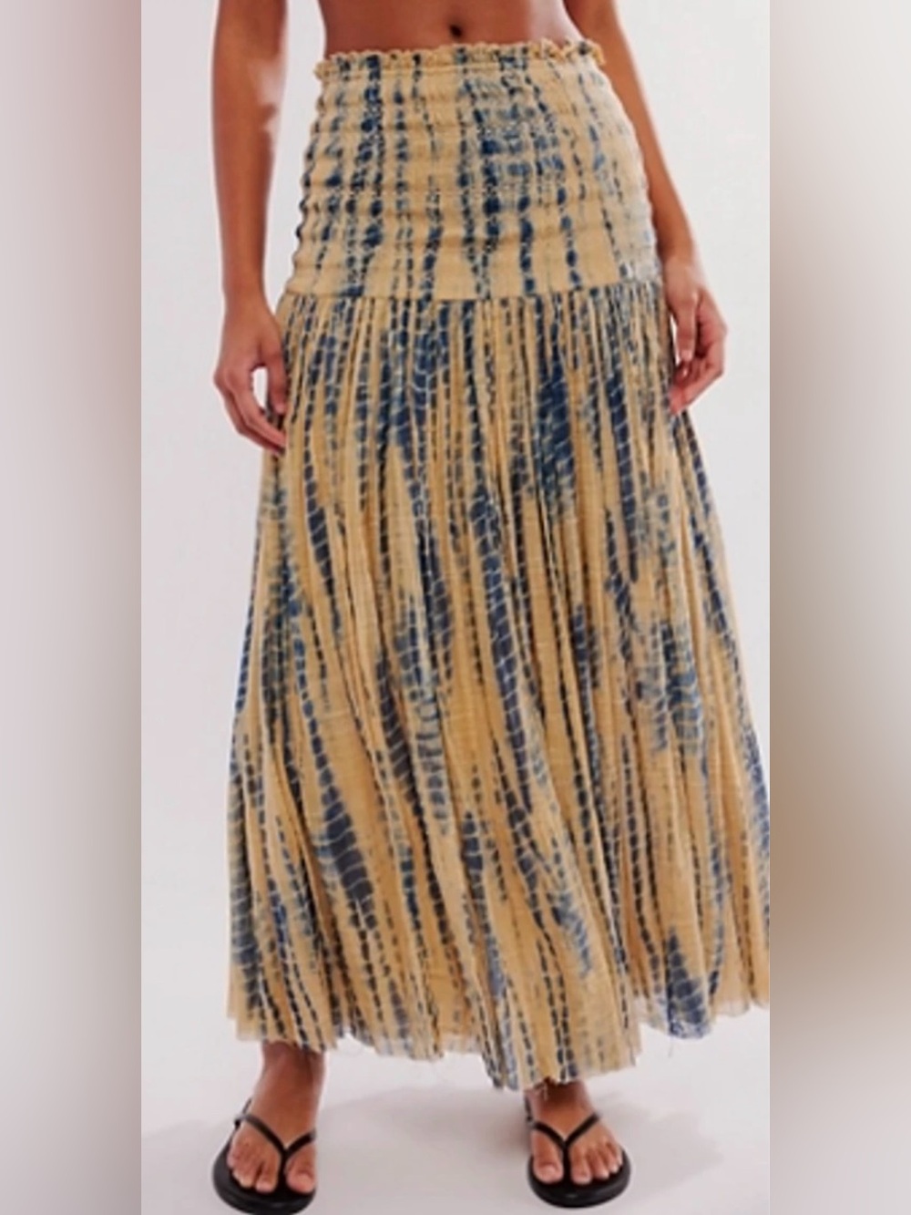 Free People One Ravenna Printed and Tie-Dye ConvertMaxi Skirt Strapless Dress